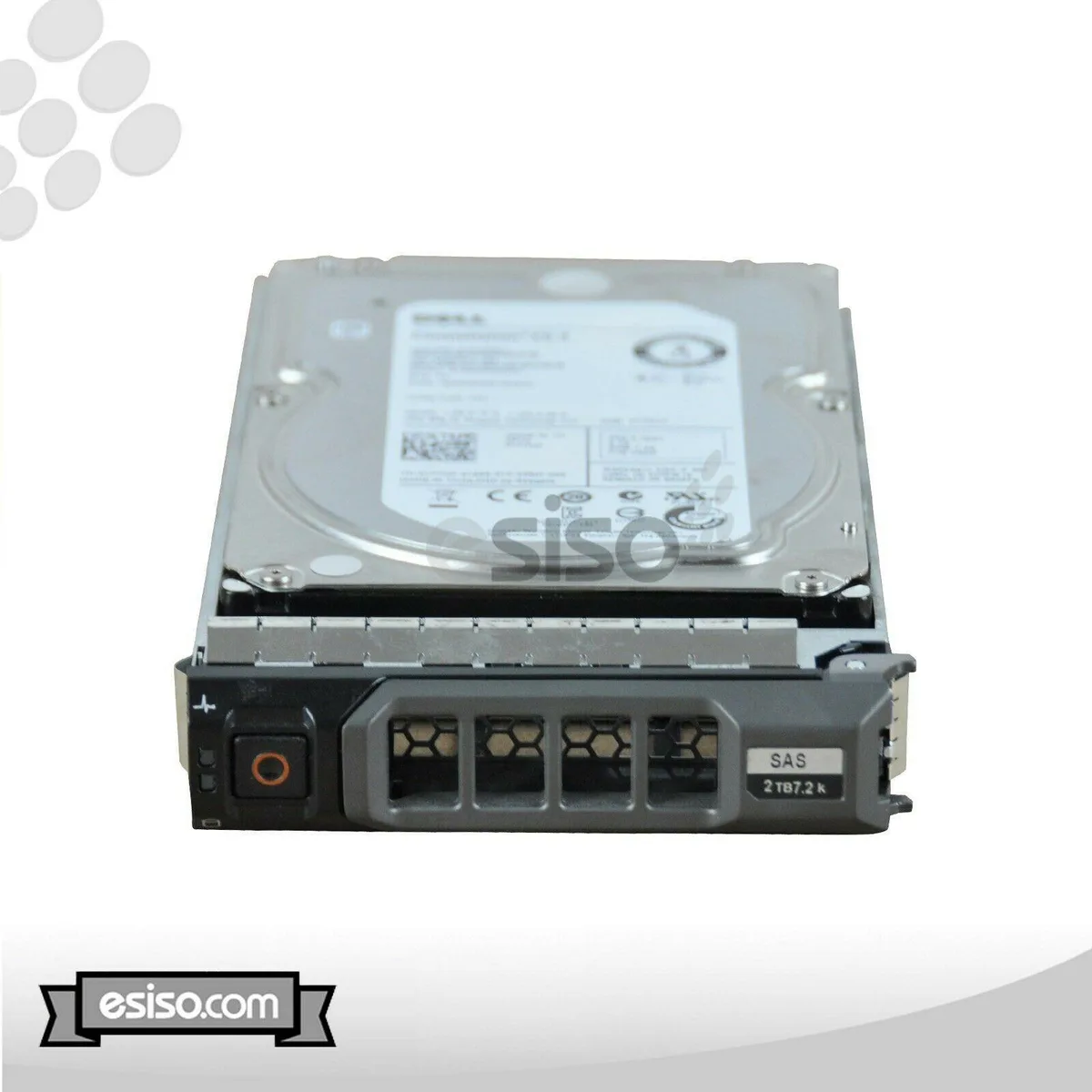 Silver 3.5 inch SAS hard drive with green circuit board visible