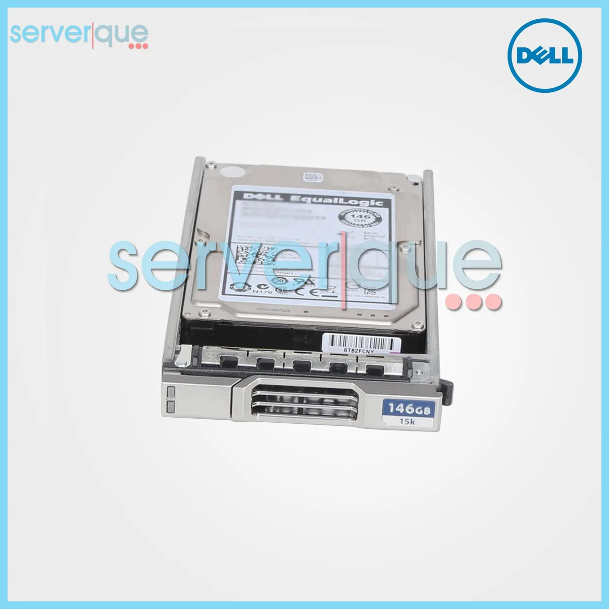Silver 2.5 inch SAS hard drive with attached tray