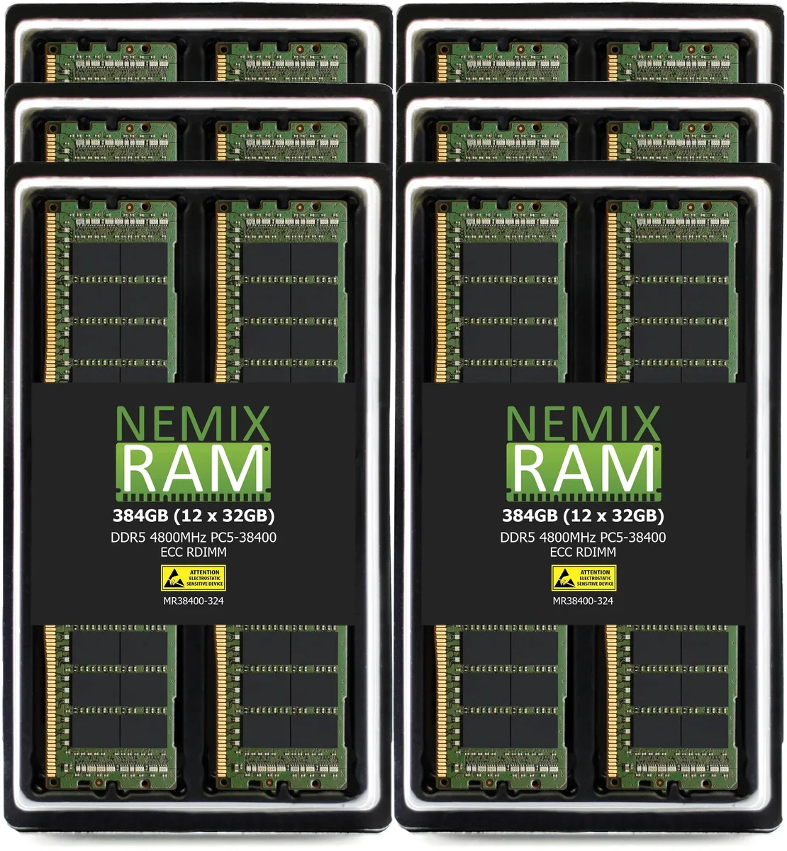 NEMIX RAM NEMIX RAM 1.5TB 12x128GB DDR5 4800 CL40 1.1V 4Rx4 ECC RDIMM server RAM — product photo