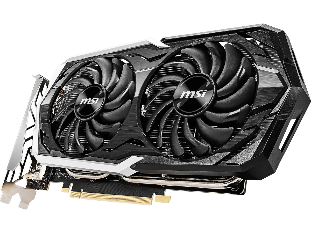 MSI GTX 1660 Ti Armor graphics card with dual-fan cooler and metal backplate