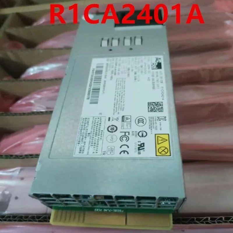 Rectangular ATX power supply unit with matte black metal casing and rear fan grille