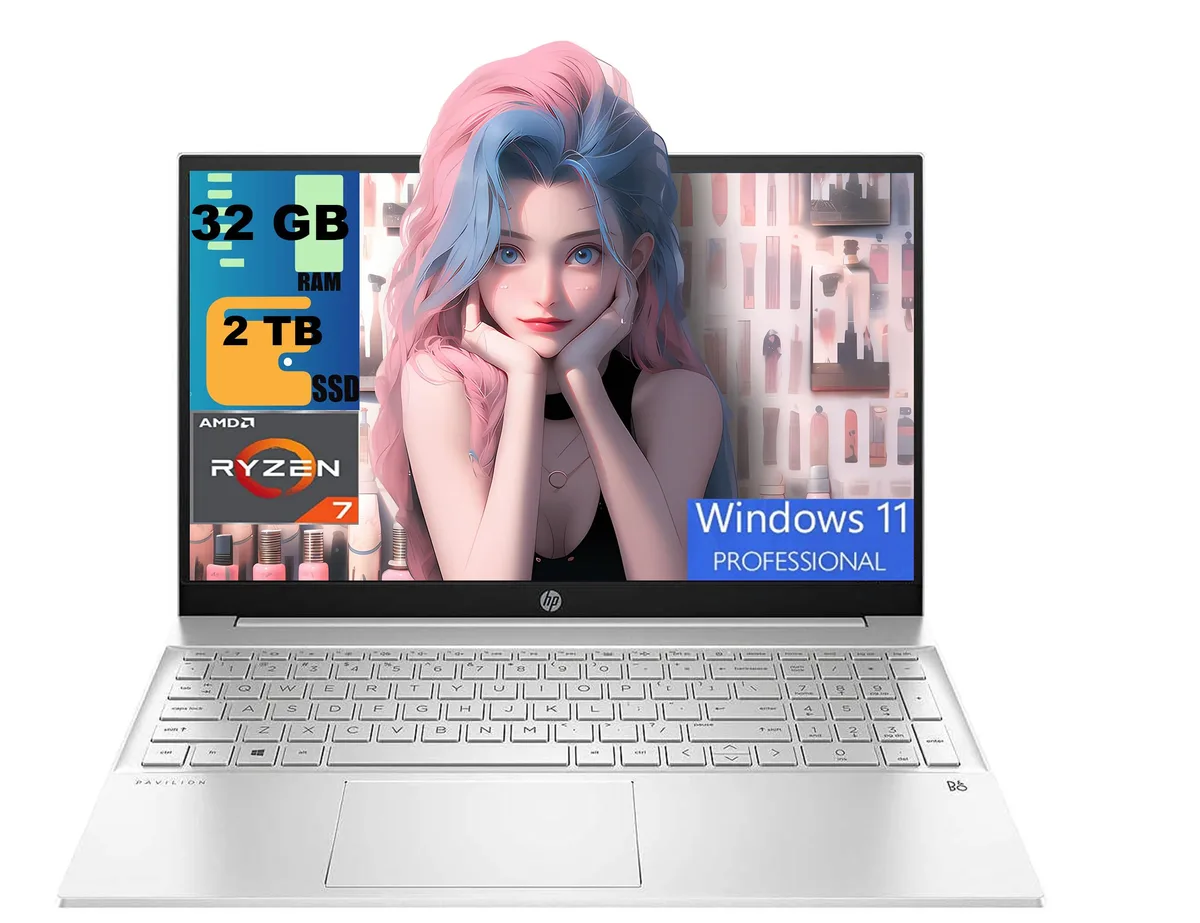 HP HP Pavilion 15 Ryzen 7 5700U 32GB 2TB 15.6" FHD Touch laptop — product photo