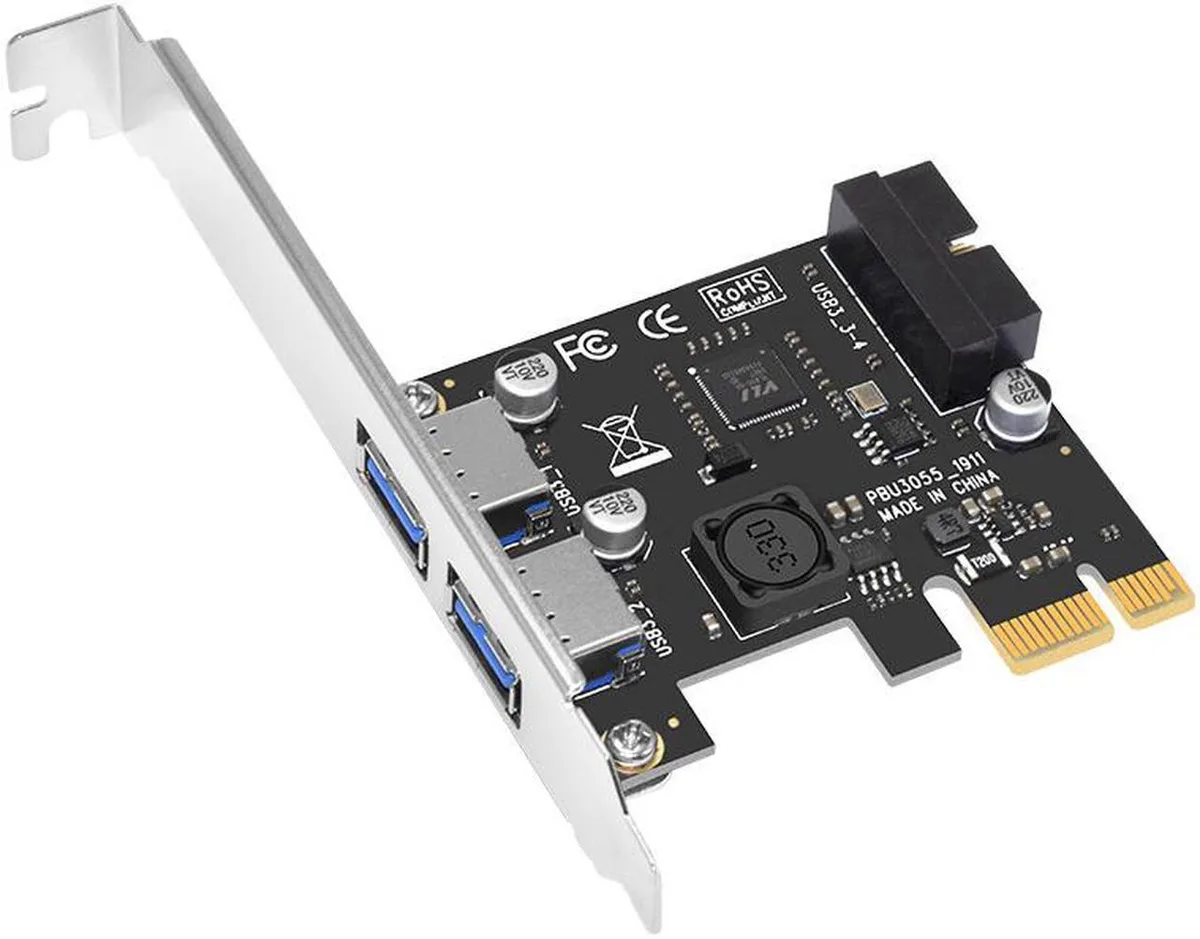 Vszerda Vszerda PCIe x1 to 4-Port USB 3.0 Expansion Card (VIA VL805) — foto produk