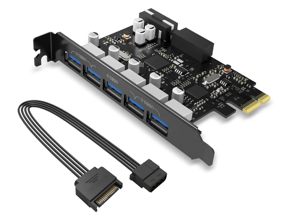 Orico Orico PVU3-5O2I-V1 USB 3.0 expansion card 5 rear 1 internal 20-pin — photo du produit