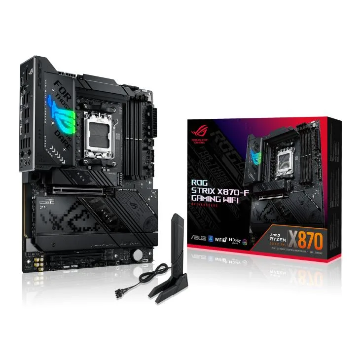ASUS ASUS ROG STRIX X870-F GAMING WIFI AMD X870 ATX motherboard AM5 four M.2 slots 2 USB4 ports USB 10Gbps Type-C — photo du produit
