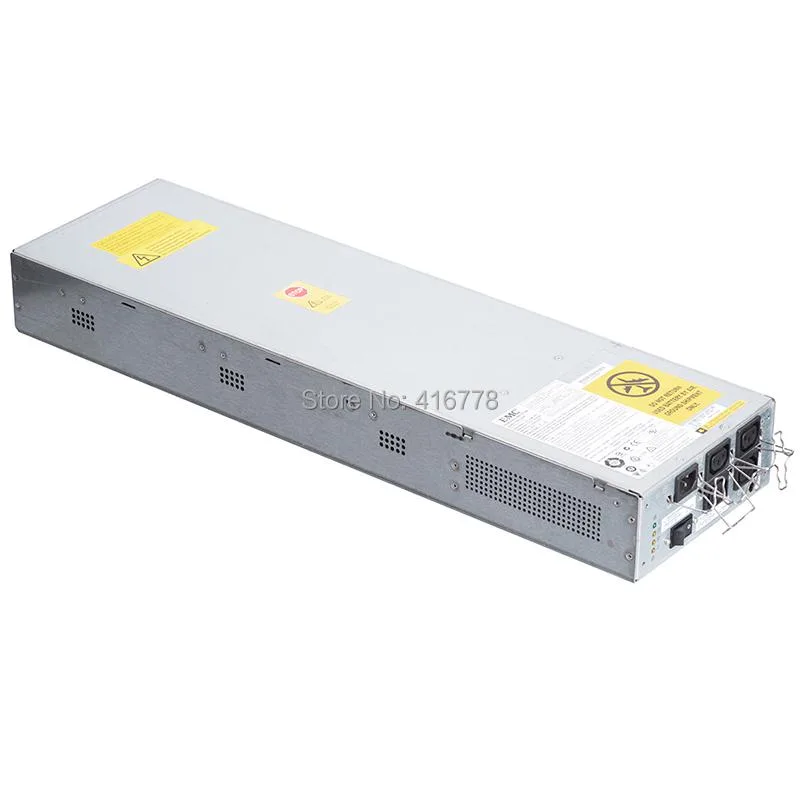 Rectangular metal UPS unit with front label and vents