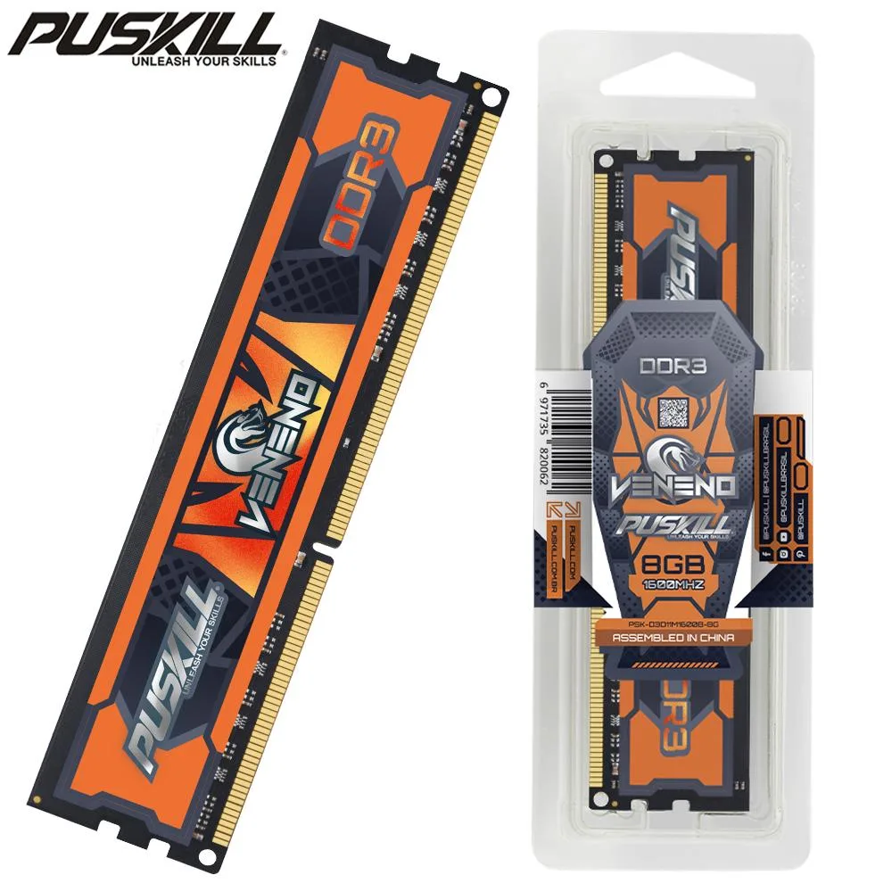PUSKILL PUSKILL 8gb 8GB DDR3 1333/1600MHz CL11 240-pin desktop RAM — photo du produit