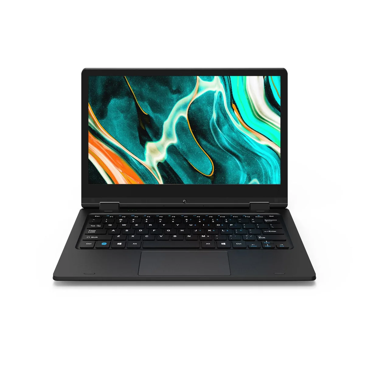 Black 11.6 inch convertible touchscreen laptop closed