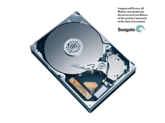 Silver 3.5 inch bare hard drive with circuit board visible