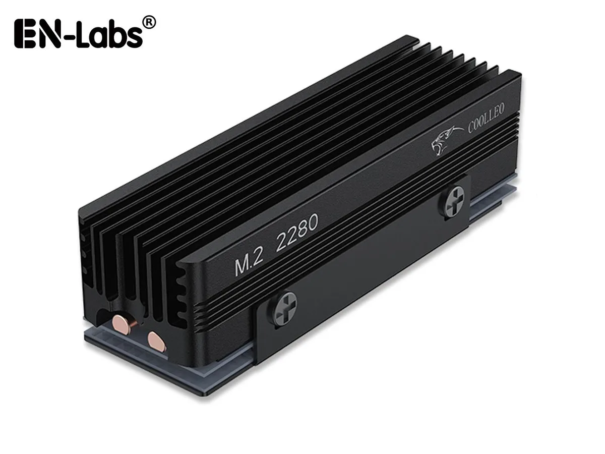 EN-Labs EN-Labs M.2 2280 NVMe Heatsink with 2 Copper Pipes &amp; 14.8 W/k Pads — product photo