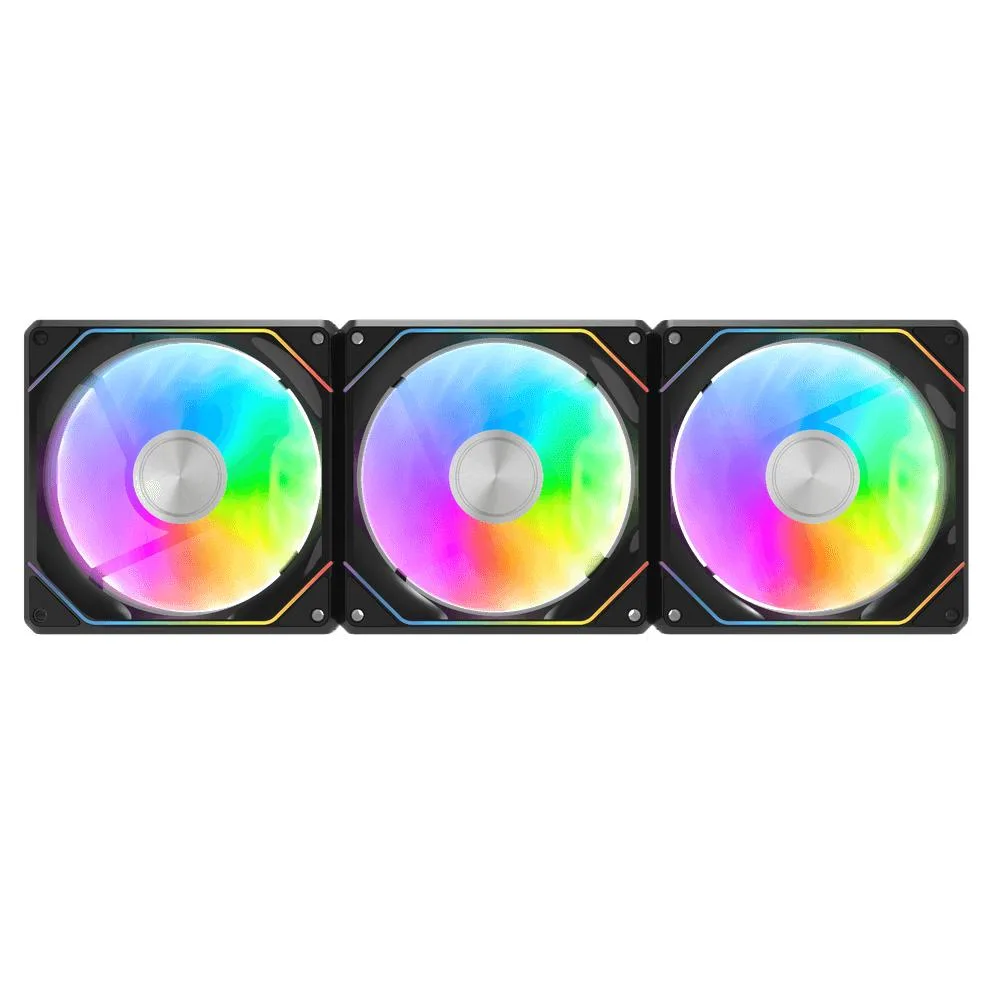 darkFlash darkFlash Gauss G24 120mm PWM ARGB Case Fans 3-Pack Black — photo du produit