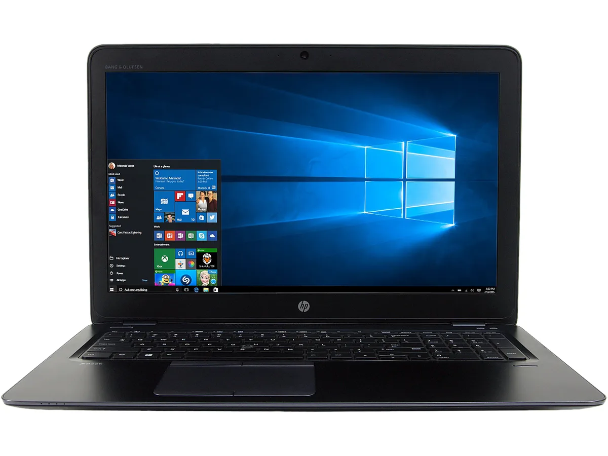 Gray HP ZBook 15U G3 laptop showing B-grade wear with dents and scuffs