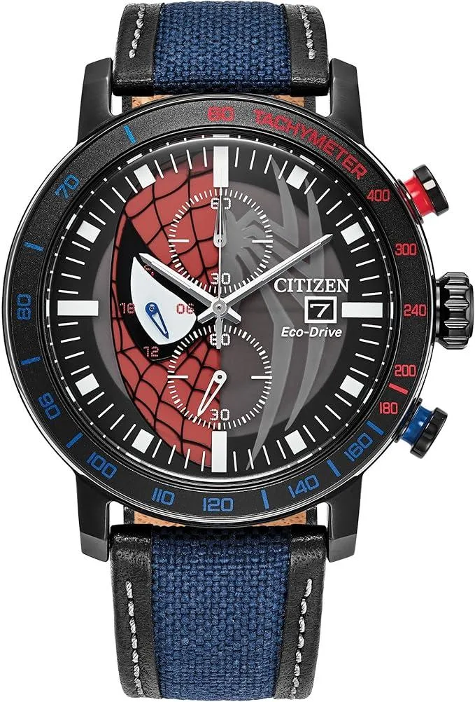 Citizen Citizen CA0855-47W Eco-Drive Spider-Man 44mm Black IP Stainless Steel Watch — 商品写真