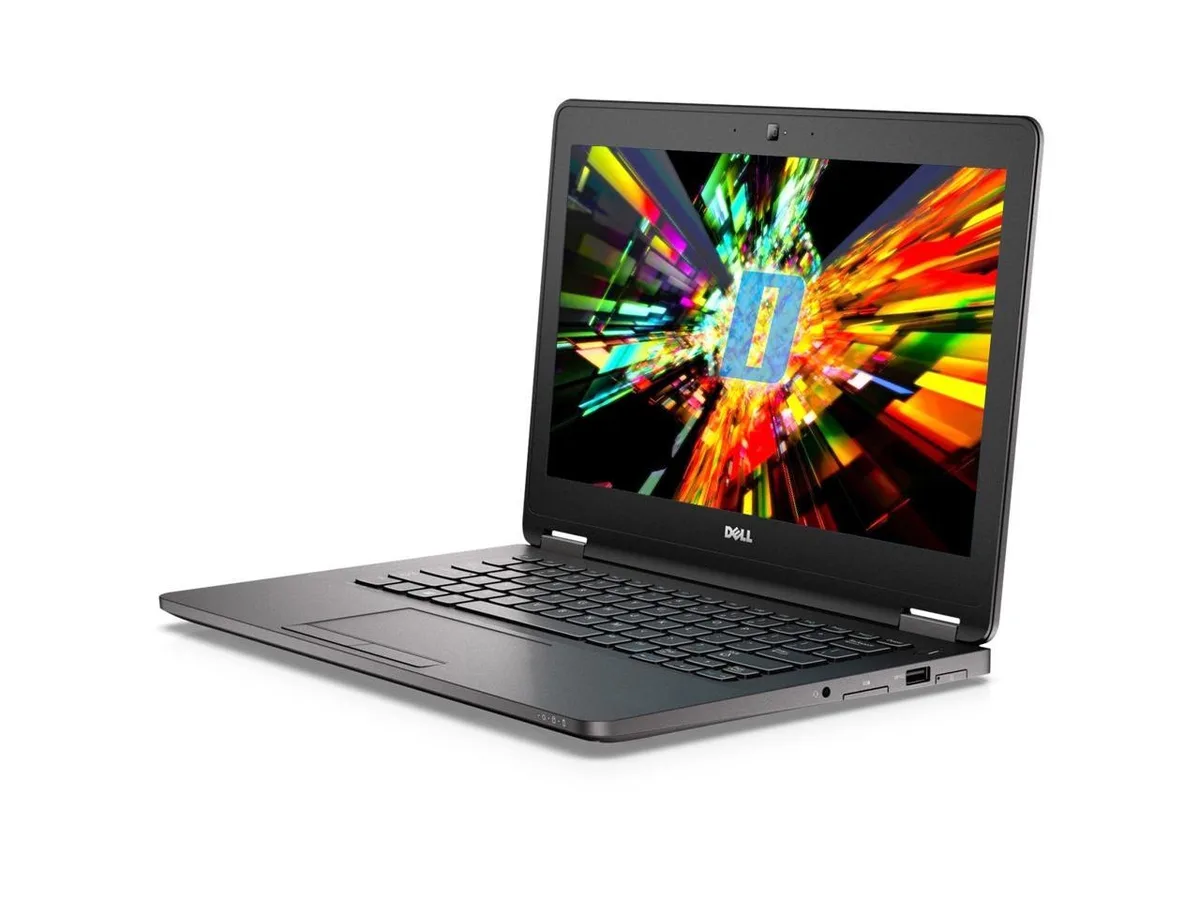 Silver Dell Latitude E7270 12.5 inch laptop with keyboard open