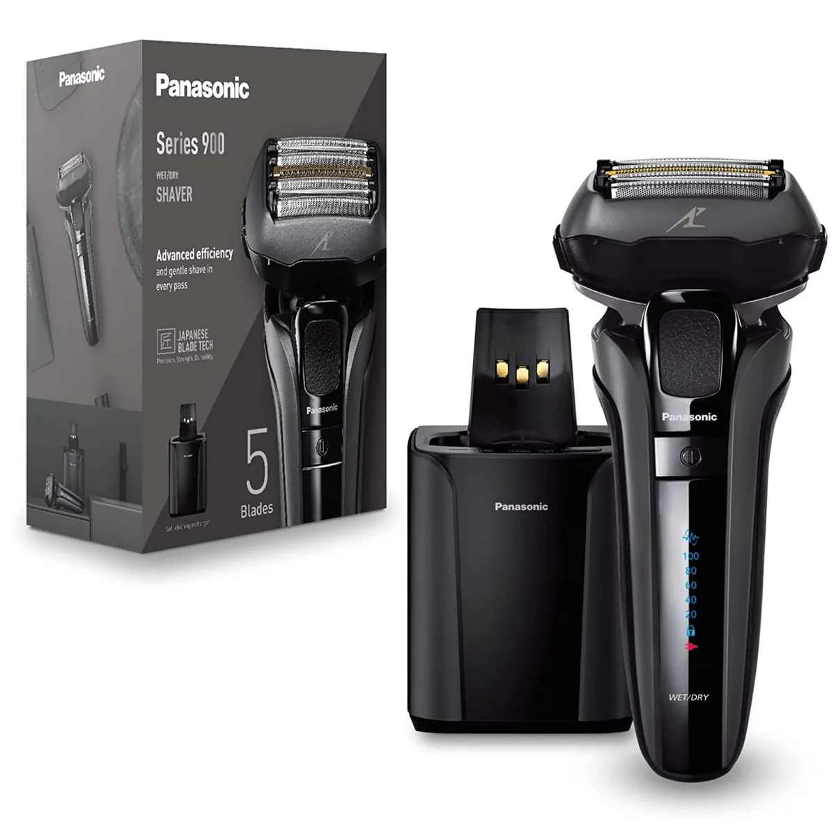 Panasonic Panasonic ES-LV9U-K803 Series 900 5-Blade Foil Shaver with Cleaning Station, Black — foto del prodotto