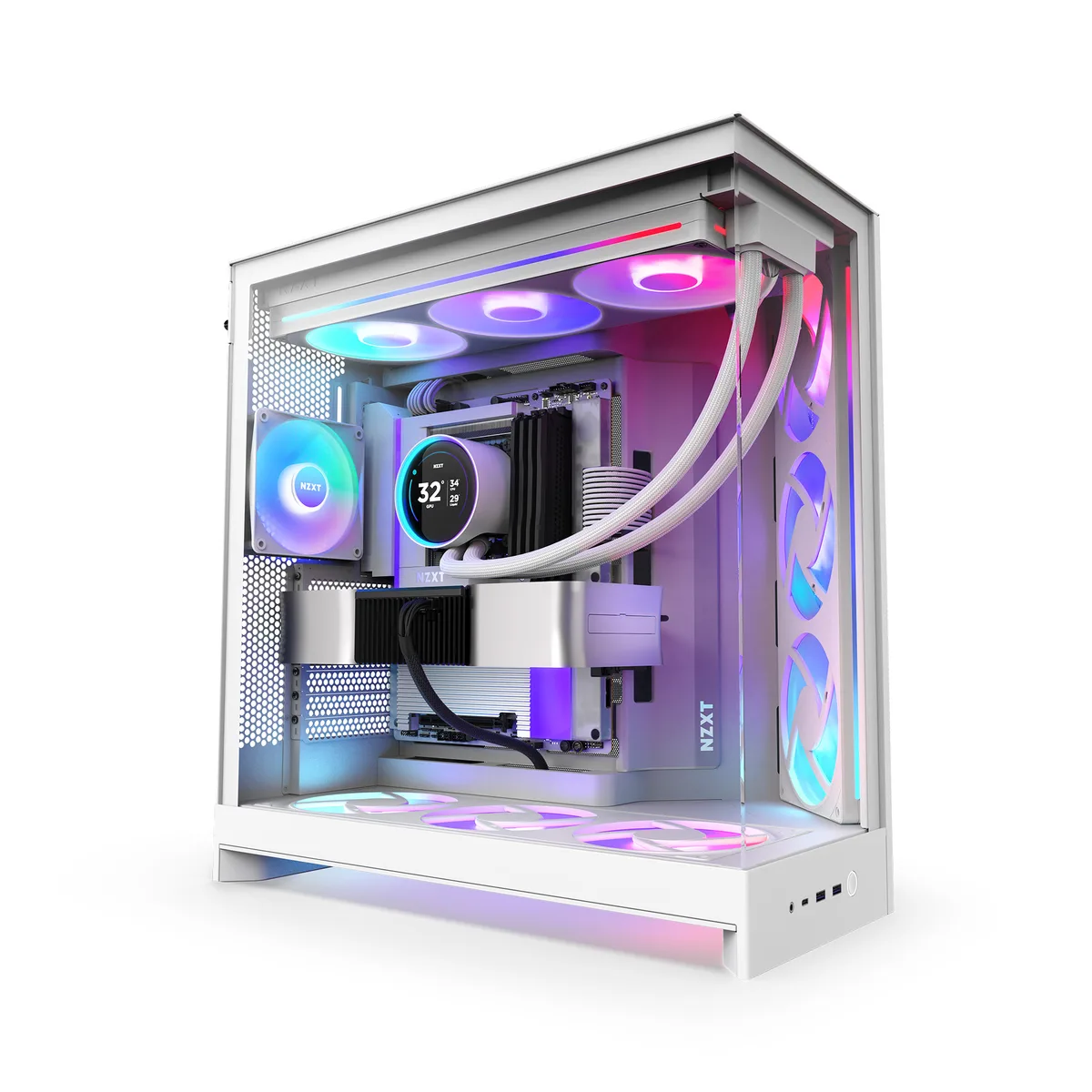 NZXT NZXT CM-H92FW-P1 White SGCC Tempered Glass Mid-Tower PC Case — product photo