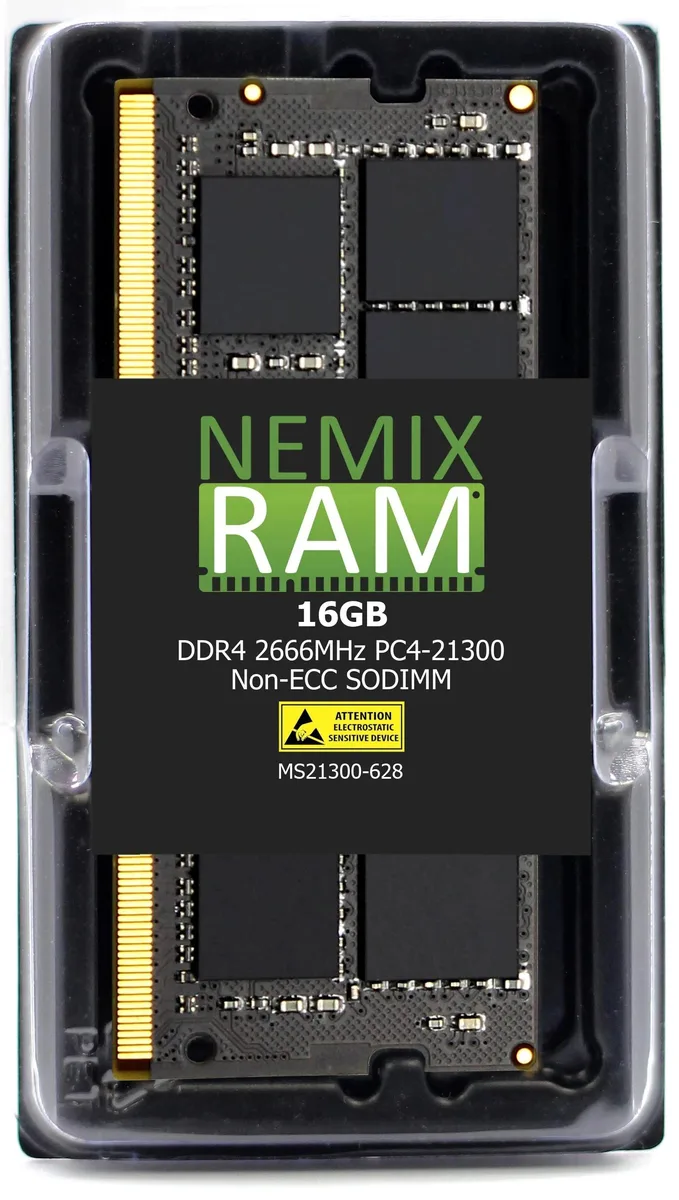 Green circuit board with black memory chips, gold edge connector, no heat spreader