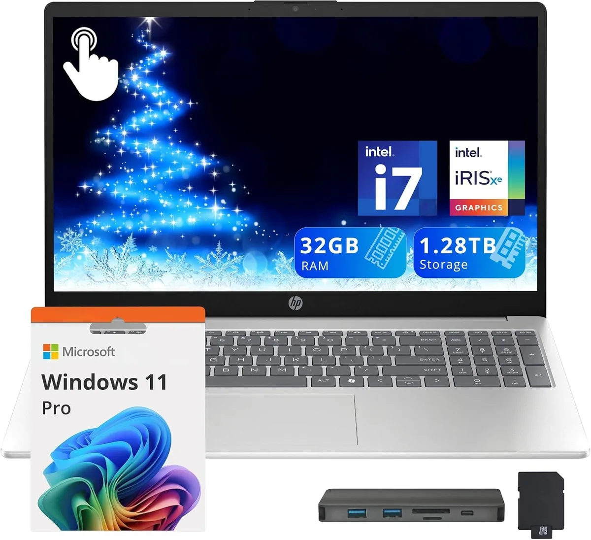 HP HP 15.6" FHD Touchscreen Business Laptop, Core i7-1355U, 32GB, 1.28TB Storage, Silver — 商品照片
