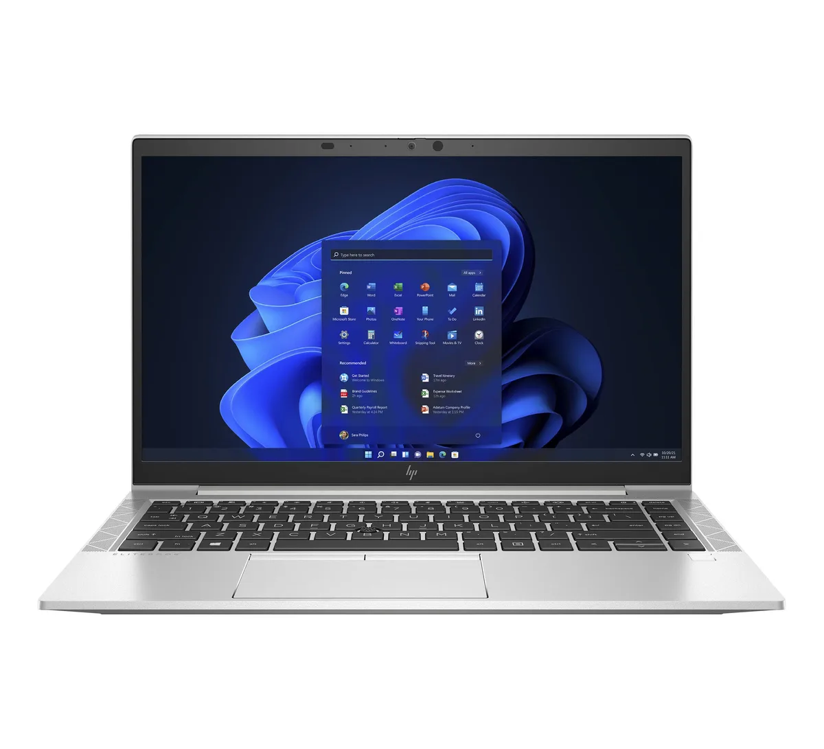 Silver 14 inch HP 840 G8 laptop, thin light chassis, non touch FHD screen
