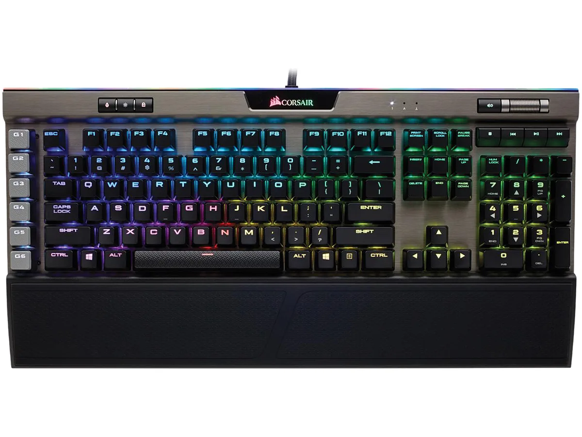 Corsair Corsair K95 RGB PLATINUM CH-9127114-NA Gaming Keyboard Cherry MX Speed 1.2 mm Gunmetal — photo du produit