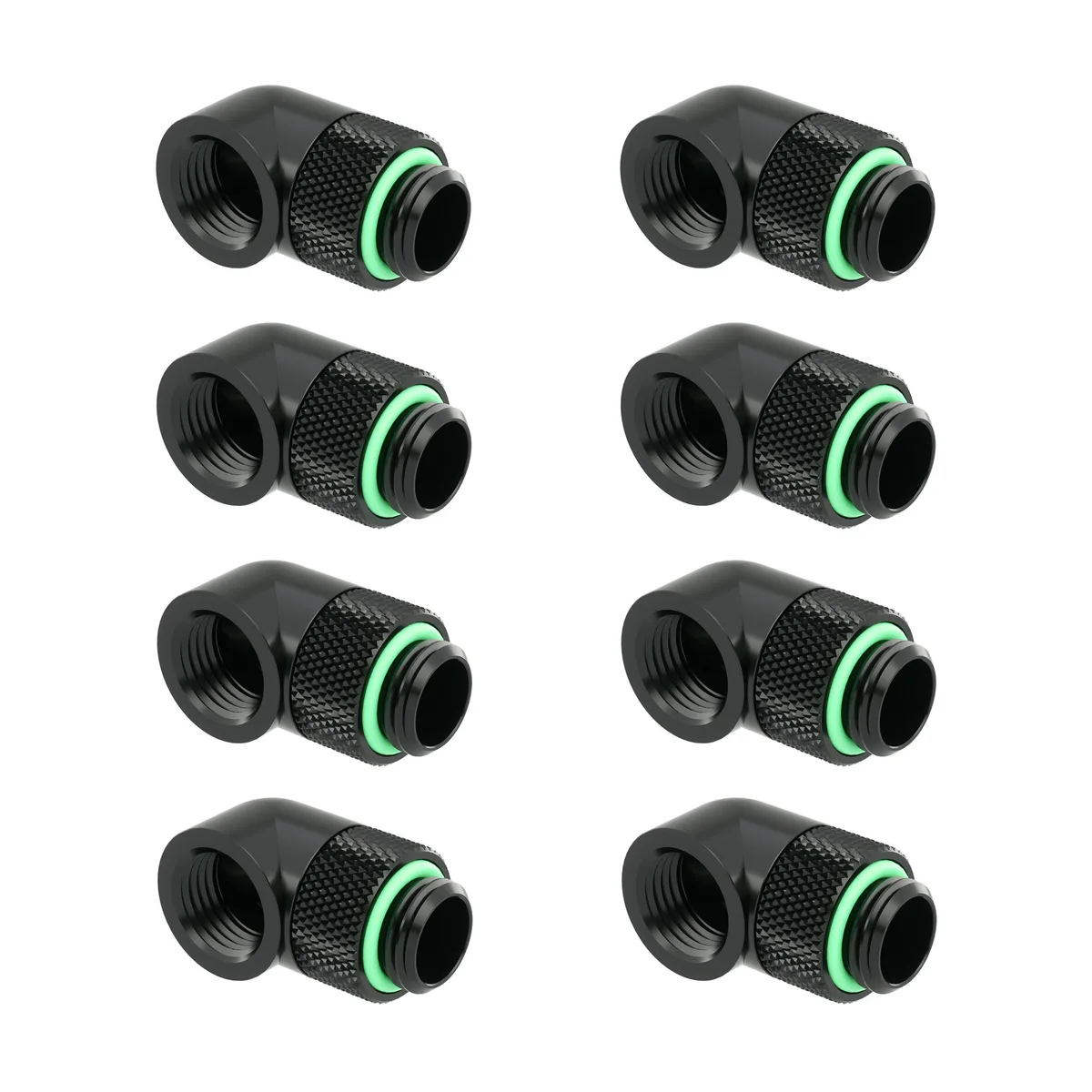 FormulaMod FormulaMod 90° Rotary Fitting G1/4 Male-Female Black 8 Pack — photo du produit