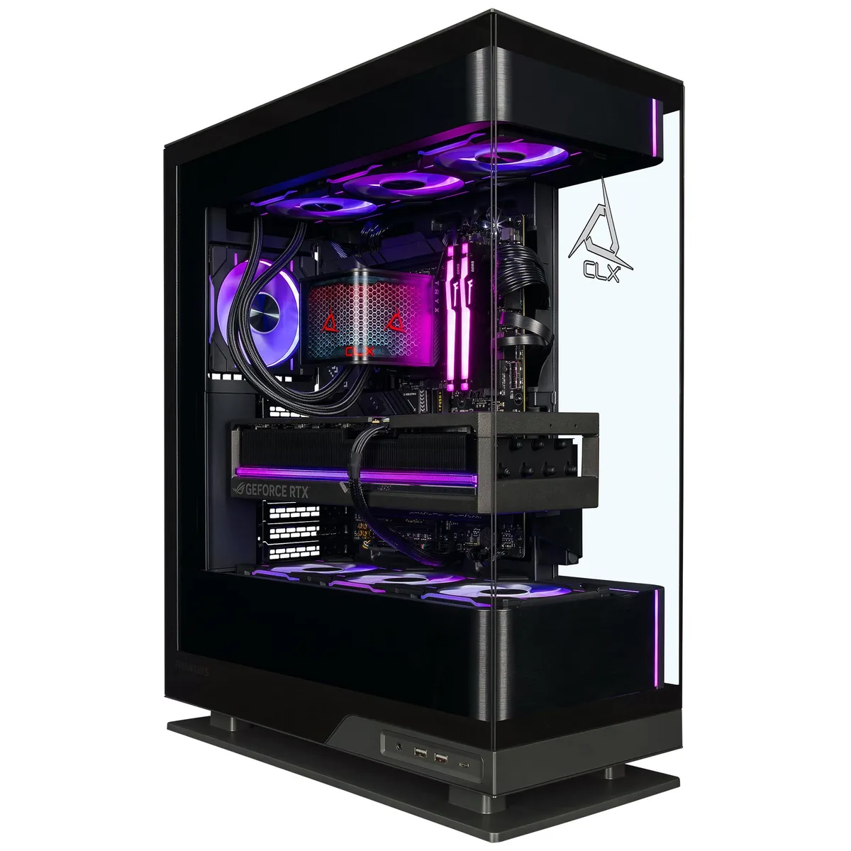 CLX Gaming CLX Ra Gaming Desktop Liquid Cooled Ryzen 9 9950X3D 96GB DDR5 RTX 5090 32GB GDDR7 4TB NVMe Windows 11 Pro — product photo