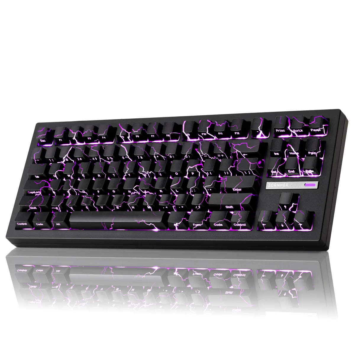 ZORNHER ZORNHER ZH870 Wireless Mechanical Gaming Keyboard 80% 88 Keys Linear Switches RGB Backlit Hot-Swappable — fotografija proizvoda