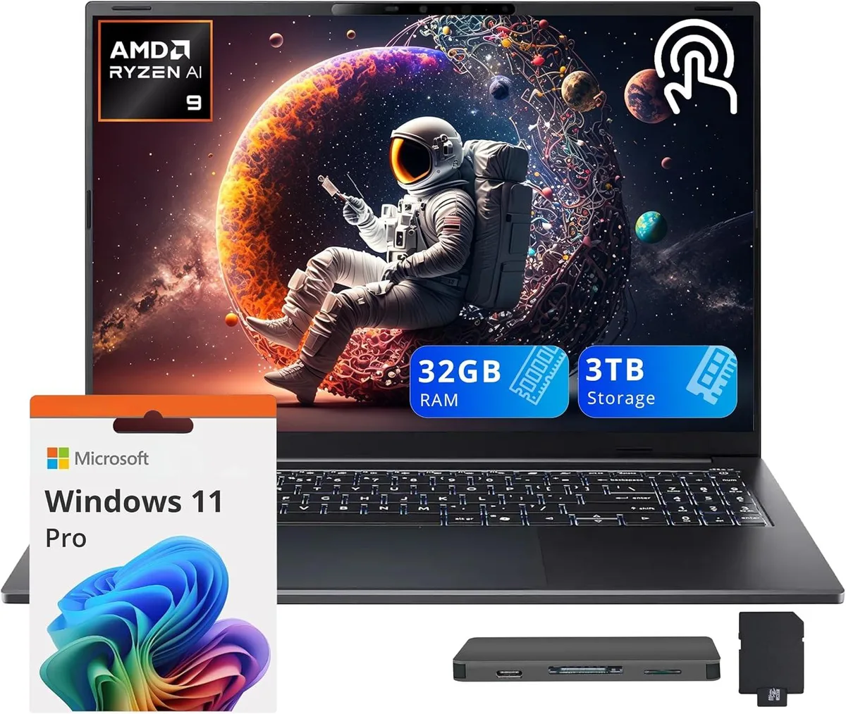 Acer America Acer America Swift Go 16 AI 16" WUXGA Touch AMD Ryzen AI 9 465 32GB DDR5 2TB SSD 1TB Dock Windows 11 Pro Black — صورة المنتج