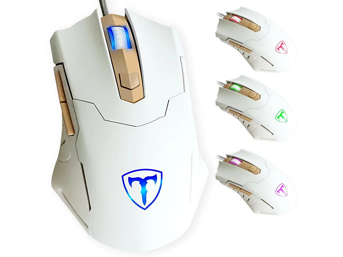 KEHIPI KEHIPI Gaming Mouse Wired 2400 DPI 6 Buttons White — Produktfoto