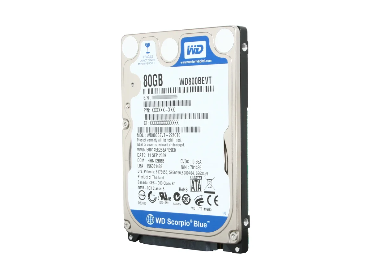 Western Digital Western Digital Scorpio Blue WD800BEVT 80GB 5400 RPM laptop hard drive — foto produk