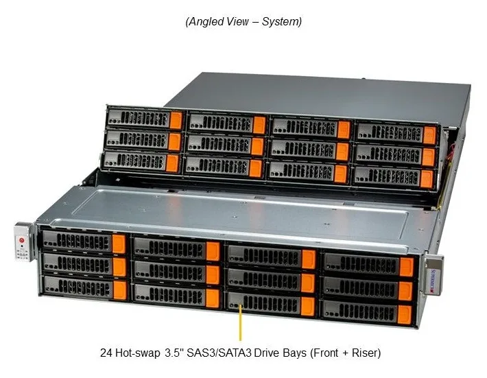 Supermicro Supermicro SSG-521E-E1CR24H-G1 2U rack server Xeon 4510 12C 256GB DDR5 2x20TB SATA 960GB NVMe — fotografia produktu