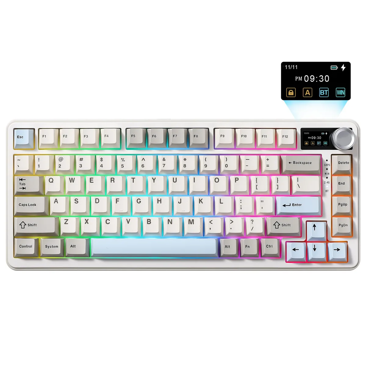 YUNZII YUNZII B75 PRO MAX 75% Wireless Mechanical Gaming Keyboard (Beige, Cocoa V2 Switch) — photo du produit