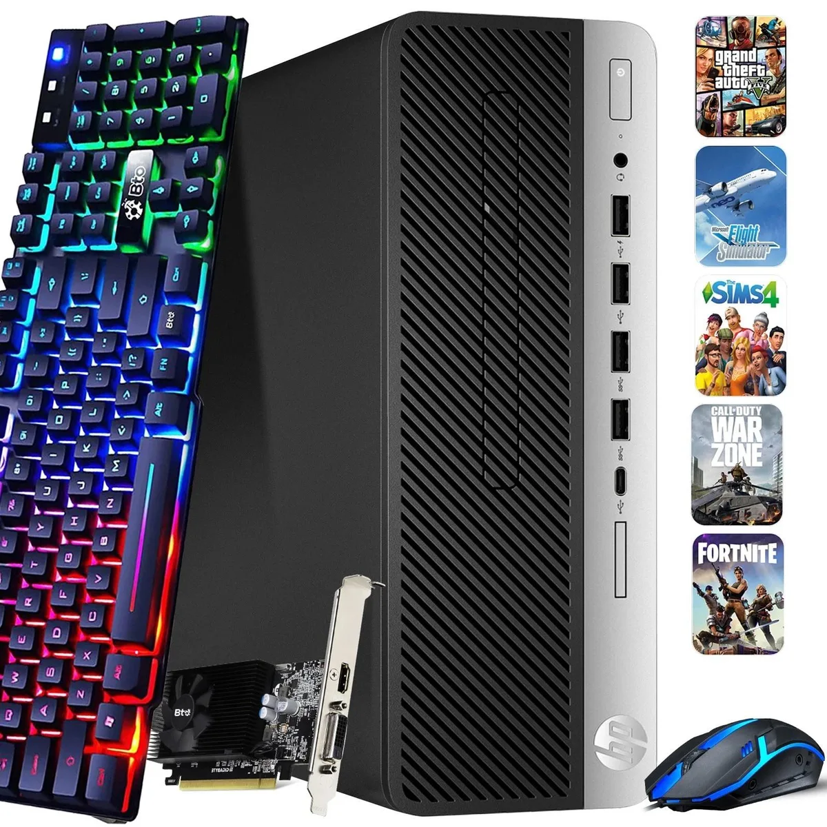 HP HP 800 G4 SFF desktop PC, Core i5-8500, 32GB DDR4, 512GB SSD, GT1030 — photo du produit
