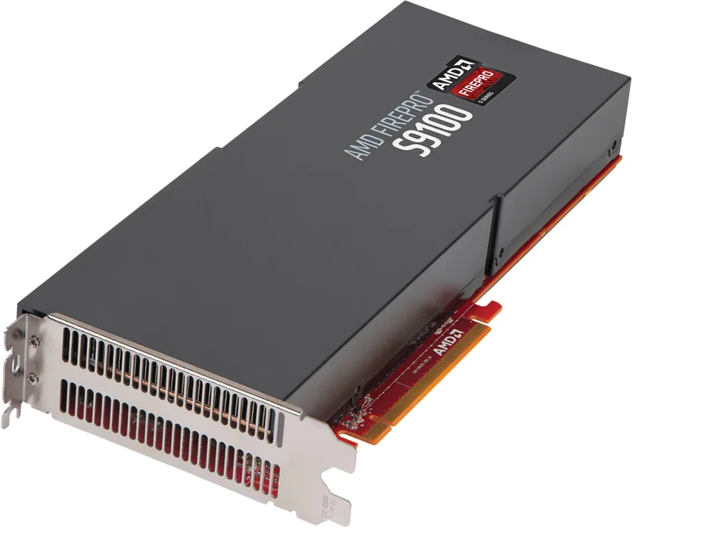 AMD FirePro S9100 full-height server GPU with passive dual-slot cooler