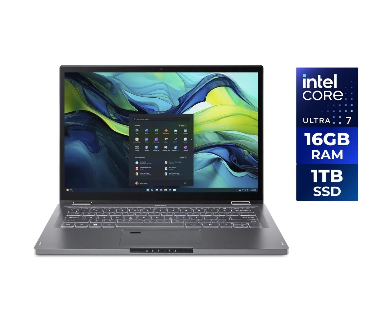 Acer America Acer America NX.J3KAA.002 Aspire Spin 14 2-in-1 laptop Core Ultra 7 155U 16GB 1TB — foto del prodotto