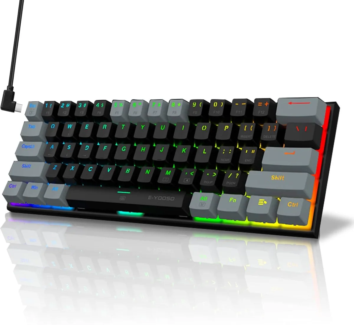 TUKO TUKO 60% Mechanical Gaming Keyboard Blue Switch CNC Aluminum Hot-Swap 22 RGB — zdjęcie produktu