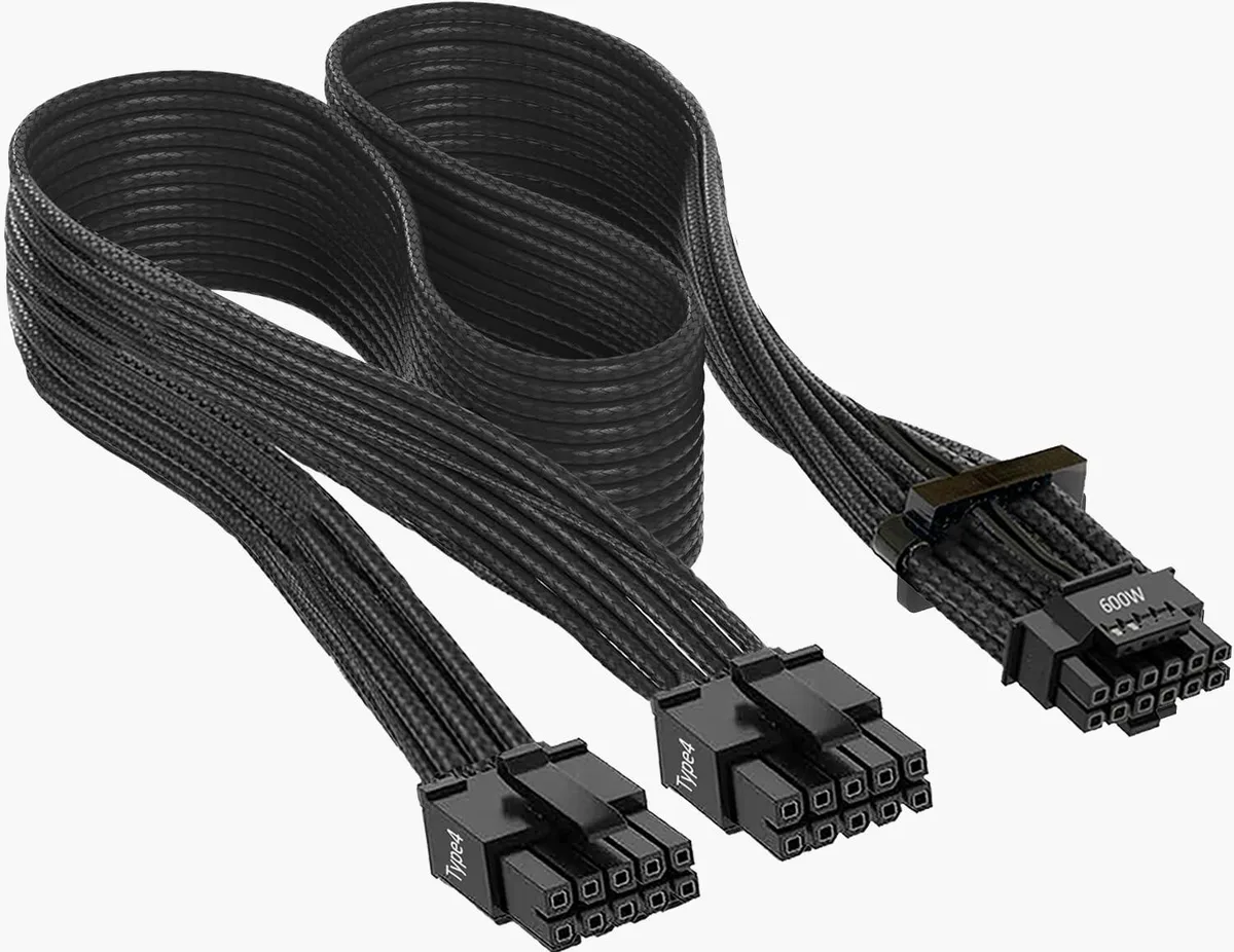 Lian-Li 001 600W PCIe 5.0 12VHPWR Cable Corsair Type-4 Black — fotografia produktu