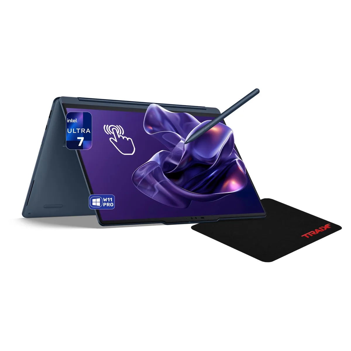 Cosmic Blue 14-inch 2-in-1 laptop with 360-degree hinge and backlit keyboard