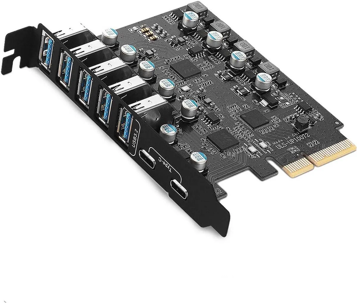 Vszerda Vszerda PCIe USB 3.2 7-port expansion card (2× USB-C, 5× USB-A) — product photo