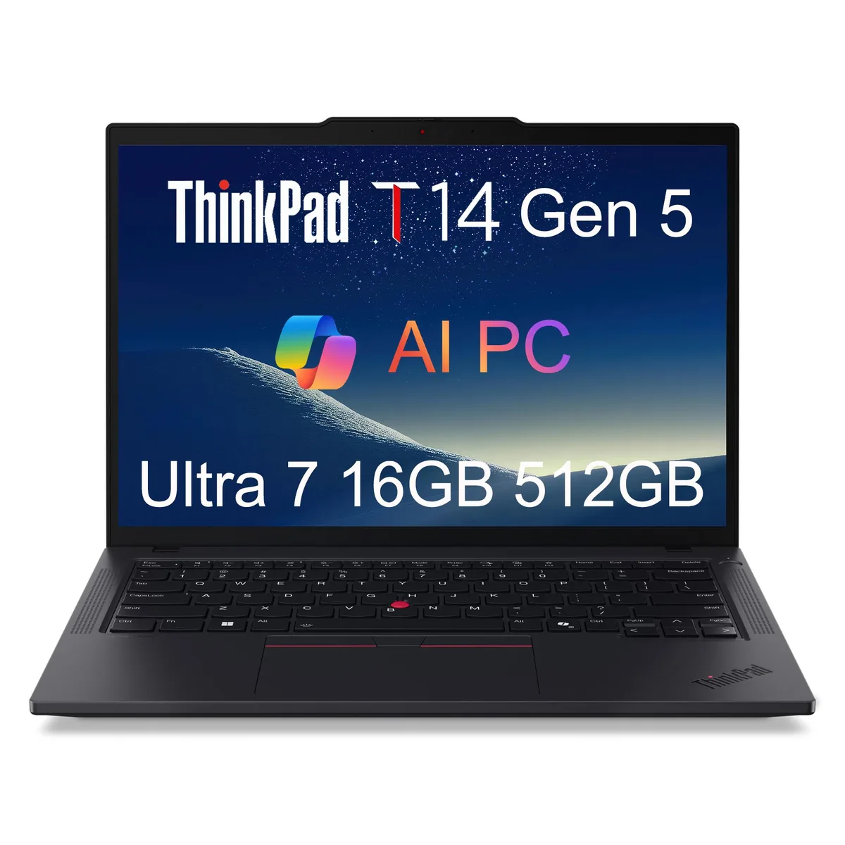 Lenovo Lenovo ThinkPad T14 Gen 5 14" FHD+ Ultra 7 155U 16GB 512GB SSD Win 11 Pro Black — 商品写真