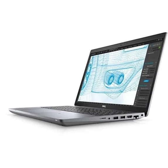 Gray Dell Precision 3561 15.6 inch laptop, matte non-touch display, standard keyboard