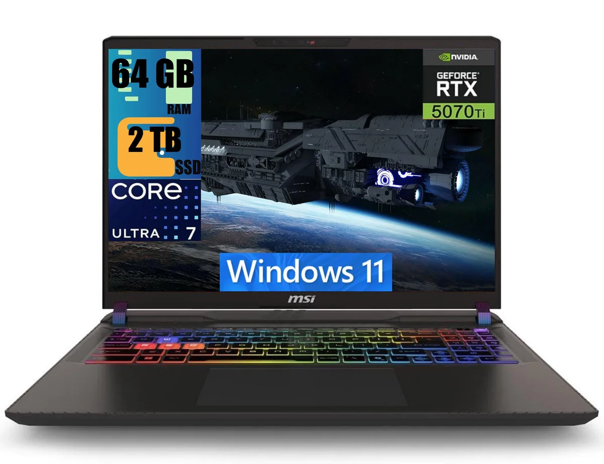 Gray 16 inch gaming laptop with QHD plus 240Hz display and RGB backlit keyboard