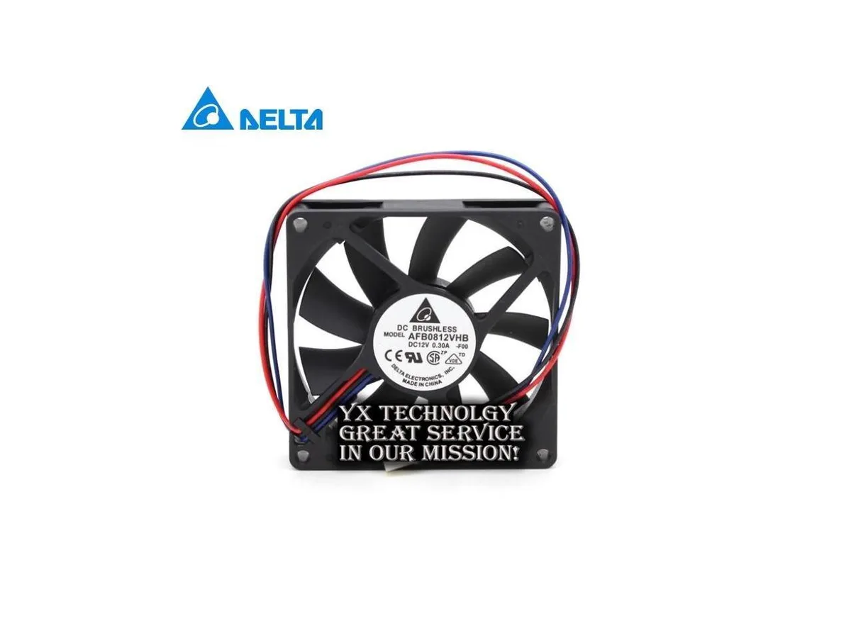 Square black plastic 80mm frame 15mm thick double ball bearing fan