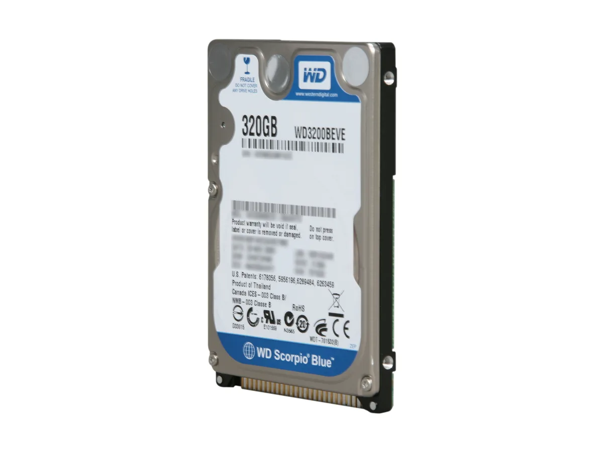 Western Digital Western Digital Scorpio Blue WD3200BEVE 320GB 5400 RPM PATA 2.5" laptop hard drive — fotografia produktu
