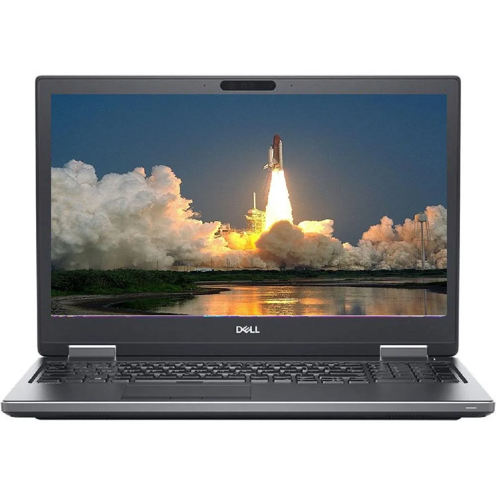 Black Dell Precision 7510 laptop, 15.6 inch non-touch screen, backlit keyboard