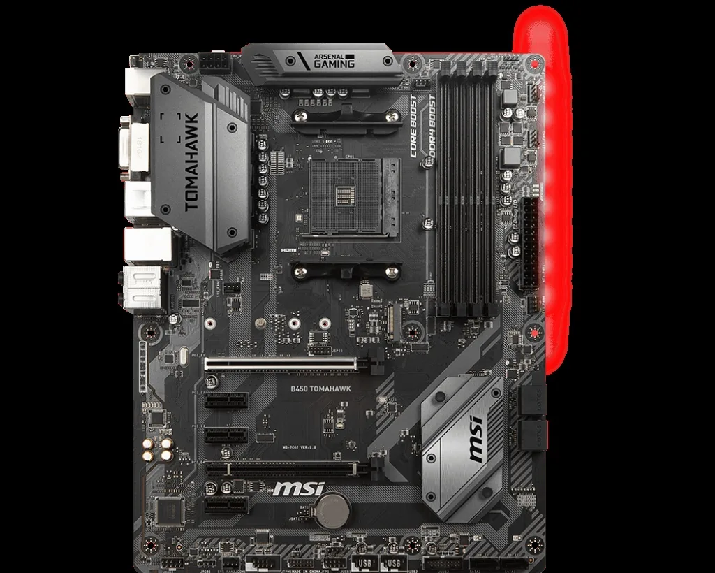 MSI MSI B450 Tomahawk AMD Motherboard AM4 ATX DDR4 — fotografija proizvoda