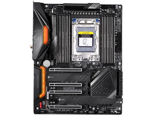 ATX motherboard dark finish silver heatsinks multiple expansion slots