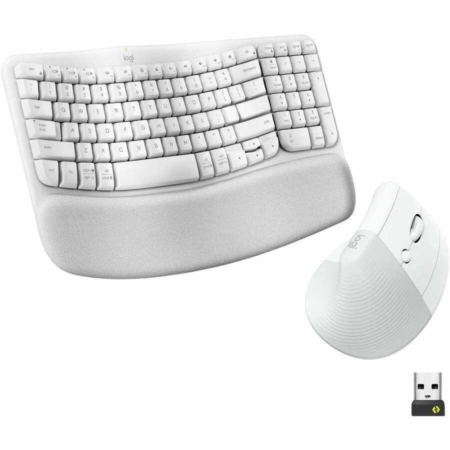 Logitech Logitech Wave Keys &amp; Lift Vertical Ergonomic Wireless Keyboard Mouse Combo Off-white 920-013611 — termékfotó