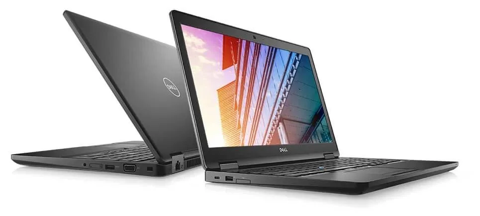 Silver Dell Latitude 5591 laptop closed on desk