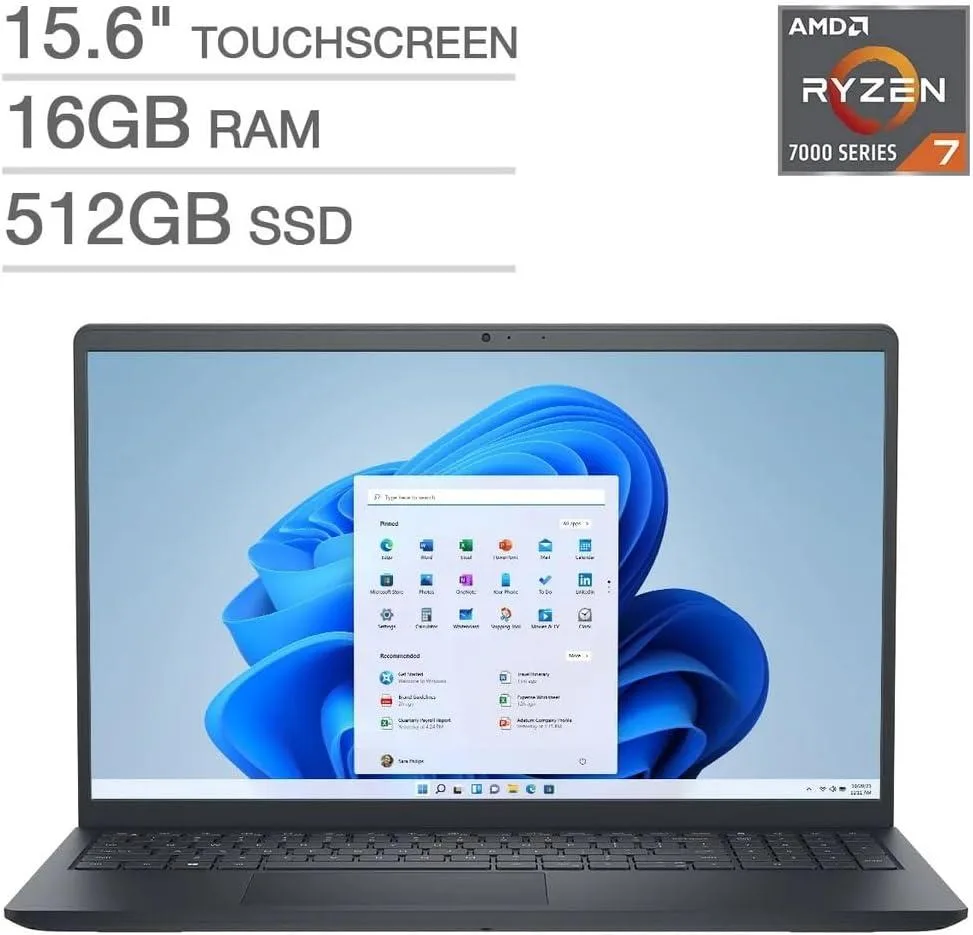 DELL DELL Inspiron 15.6" FHD Touch business laptop AMD Ryzen 7 7730U 16GB RAM 1TB SSD — 제품 사진